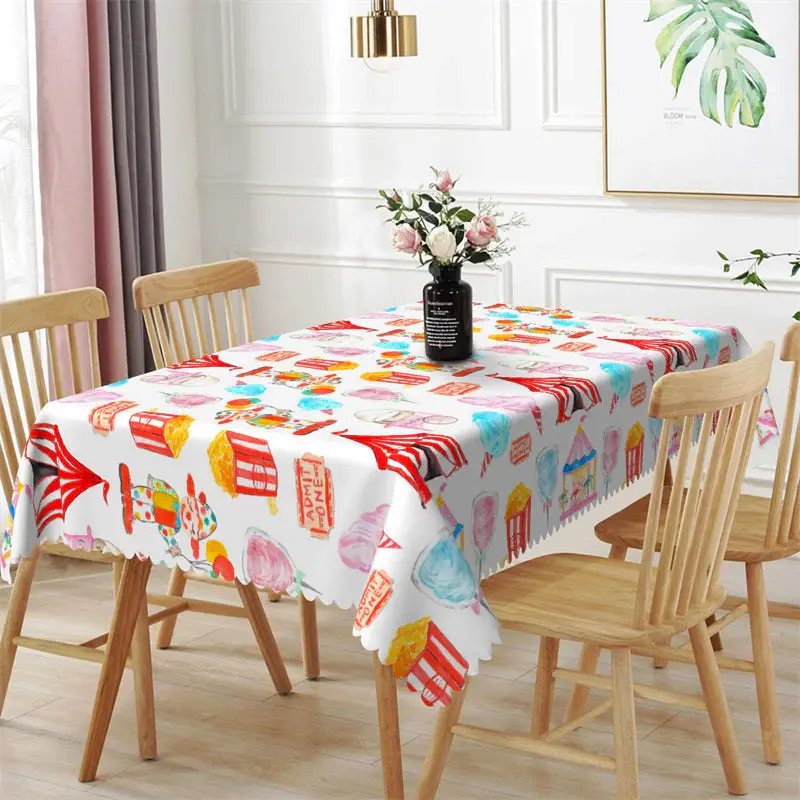 Marshmallow Ice Cream Clown Rectangle Tablecloth - Aperturee