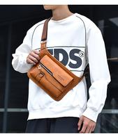 Men's Vintage PU Leather Crossbody Bag | Multi-Compartment, Waterproof with Magnetic Closure & Adjustable Strap | Stylish Bro...