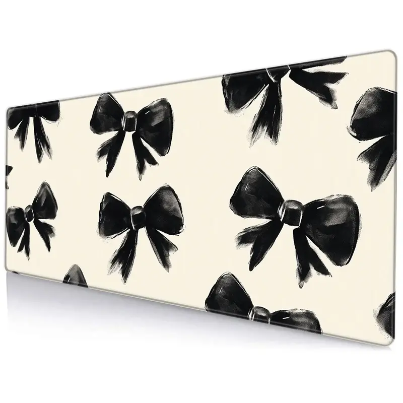 Bow Pattern Mouse Pad, Rectangle Gaming Mouse Pad, Office Desk Keyboard Mat for Home Office Desk, Computer Accessories