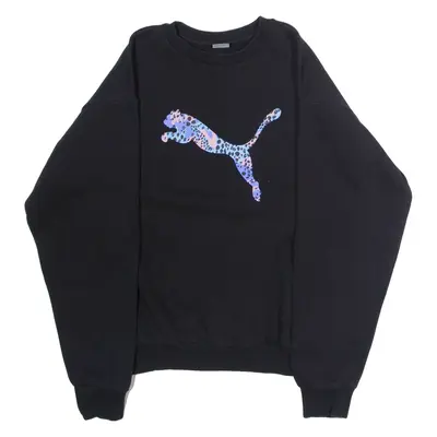 PUMA Mens Sweatshirt Black Crew Neck S