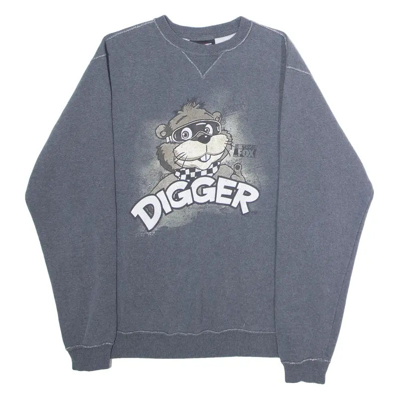 CHASE AUTHENTICS Digger NASCAR Mens Sweatshirt Grey Crew Neck USA M