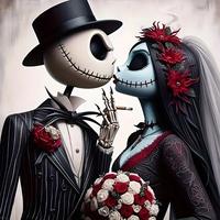 Jack and Sally Halloween Adult Diamond Painting Set Home Wall Decoration Gifts Diamond Painting Full Round Diamond Square Dia...