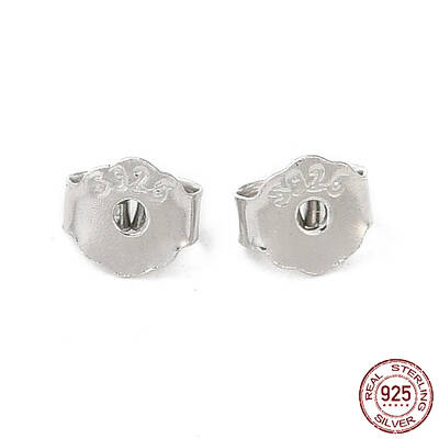 Rhodium Plated 925 Sterling Silver Friction Ear Nuts