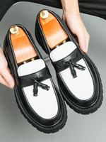 Men's Business Colorblock Tassel Design Loafers, Fashionable Comfortable Slip-on Shoes for Daily Wear, Lightweight Breathable...