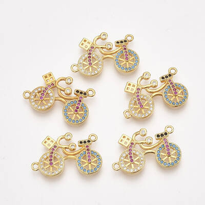 Brass Micro Pave Cubic Zirconia Links