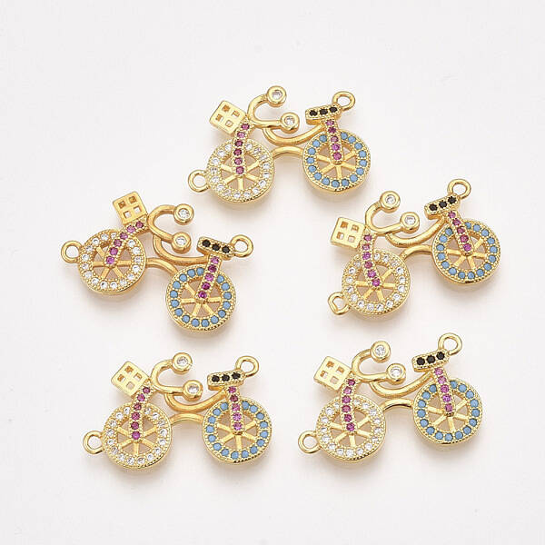 Brass Micro Pave Cubic Zirconia Links