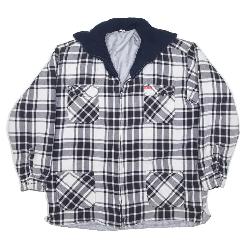 CHALET Insulated Flannel Jacket Grey Check Mens XL