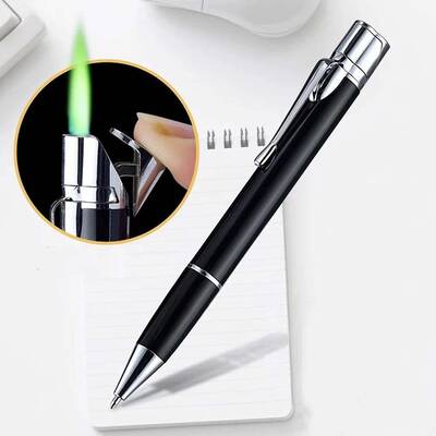 Creative Pen Lighter Windproof Gas Inflatable Jet Lighter Mini Portable Light Gift