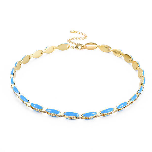 Brass Micro Pave Cubic Zirconia Link Tennis Necklaces for Women