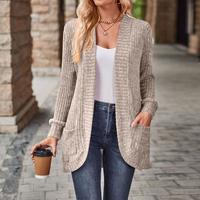 Cardigan Sweaters for Women 2024 Fall Open Front Long Sleeve Loose Lightweight Knit Sweater Coat with Pockets