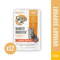 Salty Cat Benefit Booster – Urinary Support 3oz Pouch Wet Cat Food (12-Pack) – Grilled Tuna in Gravy, DL-Methionine, Cran...