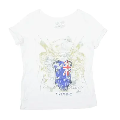HARD ROCK CAFE World Tour Sydney T-Shirt White Short Sleeve Girls L