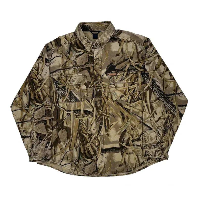 Woolrich Camo Flannel Shirt - 2XL Green Cotton