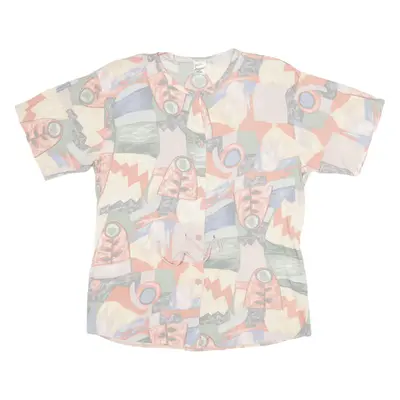 DIVINA Shirt Pink Viscose Geometric Short Sleeve Womens S