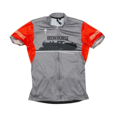 Full Zip Cycling Shirt Jersey Grey Short Sleeve Mens M