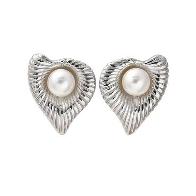 Heart 304 Stainless Steel Stud Earrings