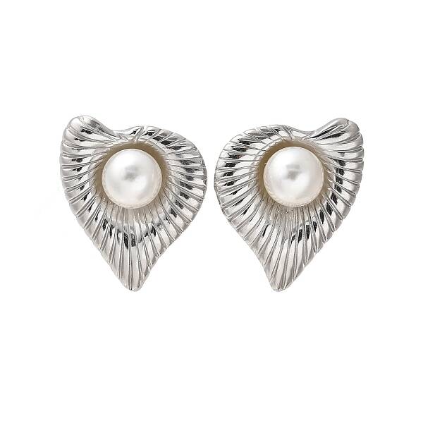 Heart 304 Stainless Steel Stud Earrings
