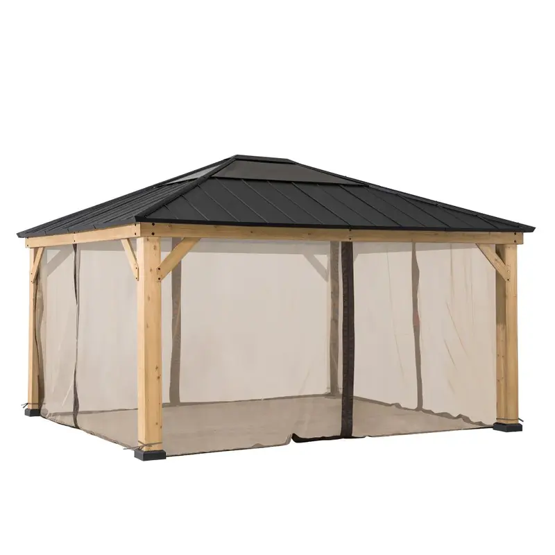 SUNJOY Replacement Mosquito Netting for 13 ft. × 15 ft. Wood-Framed Gazebos