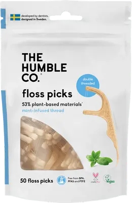 Plant-based Floss Picks - Mint (50 pcs)