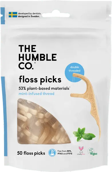 Plant-based Floss Picks - Mint (50 pcs)