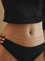 Women's Elegant Layered Waist Chain, Fashionable Body Jewelry for Beach Party Vacation, Trendy All-match & Exquisite Jewelry...
