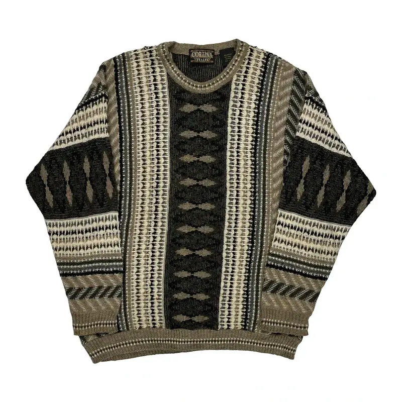 Geometric Pattern Cortina Jumper - Large Multicoloured Acrylic Blend