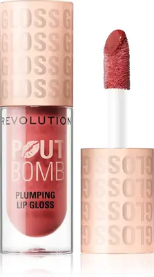 Makeup Revolution Pout Bomb Plumping Lip Gloss Melba Warm Peach 4.6ml