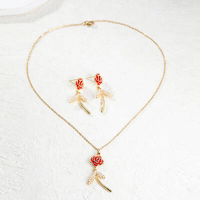 Alloy Stud Earring & Pendant Necklaces for Women