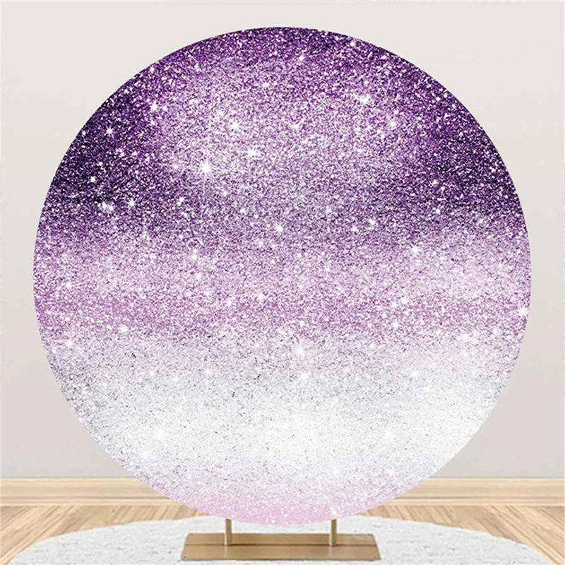 Round Purple Silver Glitter Bokeh Birthday Backdrop - Aperturee