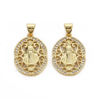 Brass Micro Pave Cubic Zirconia Pendants