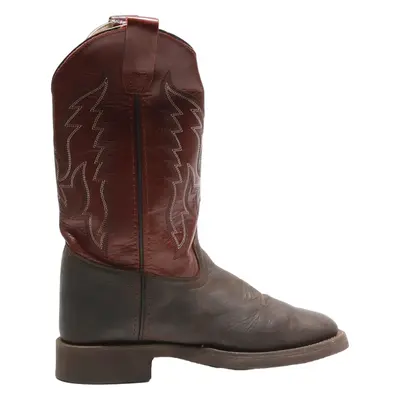 Cowboy Boots Maroon Leather Mens UK 5.5