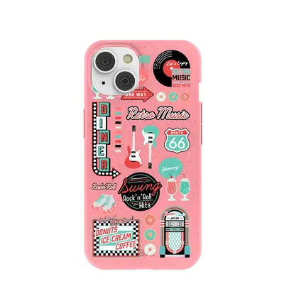 Bubblegum Pink Diner Night iPhone 14/16e Case