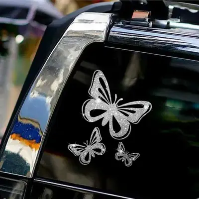 Butterfly Pattern Car Stickers, Shiny Cute Car Styling Sticker, Universal Sticker for Motorcycle Decor