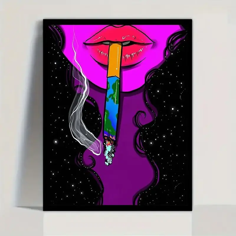 Figure Pattern Diamonds Art Colorful Painting Kit without Frame, DIY 5D Round Diamonds Wall Art Craft Ornaments for Home Be...