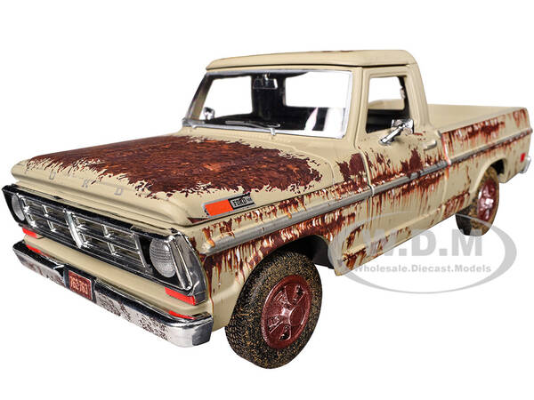 1972 Ford F-100 Pickup Truck Beige (Rusted) Weathered Treasures Series 1/24 Diecast Model Car by Motormax