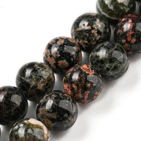 Natural Red Snowflake Obsidian Round Beads Strands
