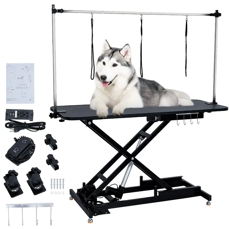 Garvee 60 Hydraulic Dog Grooming Table for Pet, Heavy Duty Structural Hydraulic Max Load 350Lbs Professional Pet Grooming Ta...