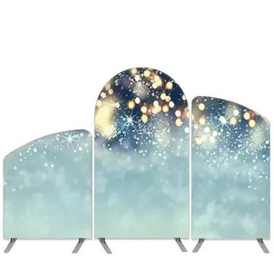 Aperturee Light Blue Bokeh Theme Party Decoration Arch Backdrop Kit | Diy Arch Backdrop Cover | Custom Arched Wall Covers | C...