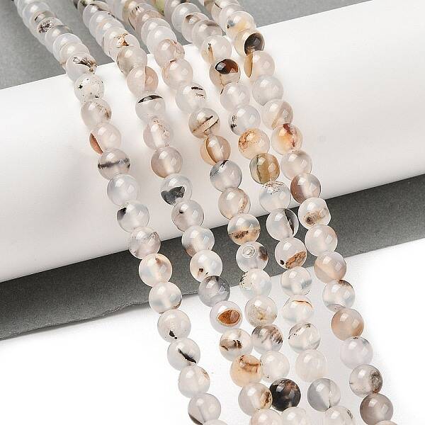 Natural Dendritic Agate Beads Strands