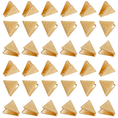 50Pcs Brass Ribbon Crimp Ends