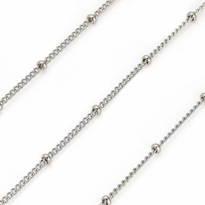 304 Stainless Steel Rondelle Beaded Satellite Chains