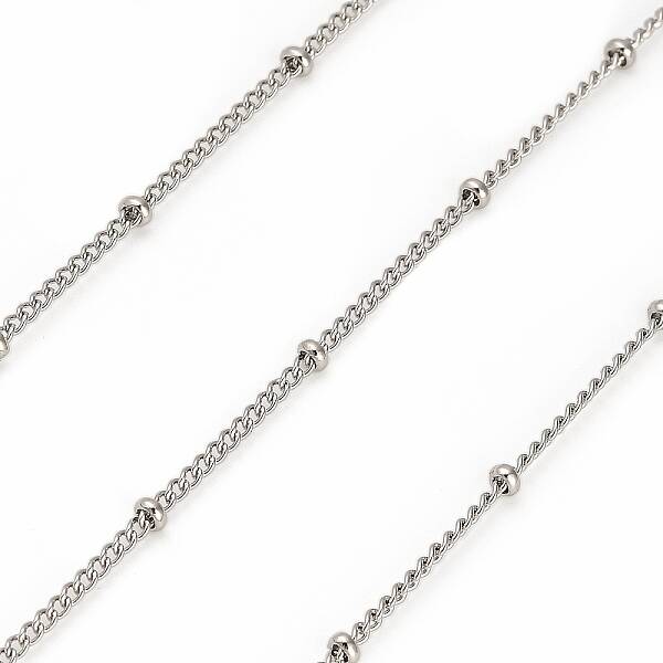 304 Stainless Steel Rondelle Beaded Satellite Chains