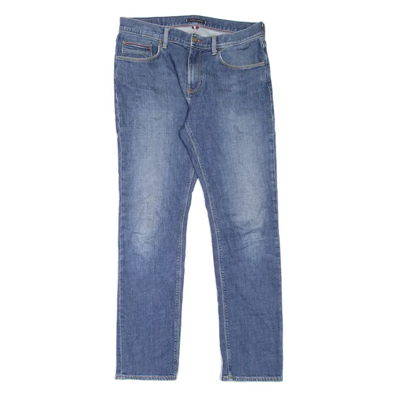 TOMMY HILFIGER Mercer Stretch Mens Jeans Blue Straight Stone Wash W32 L32