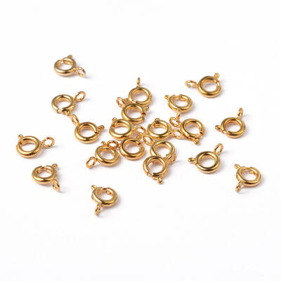 Golden Tone Jewelry Components Brass Spring Ring Clasps