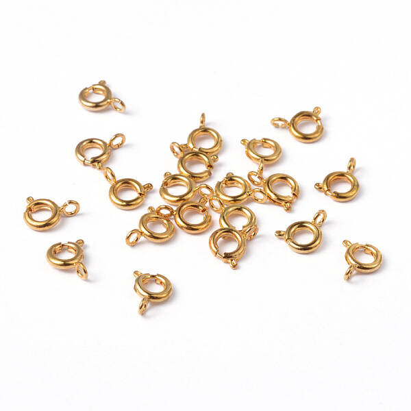 Golden Tone Jewelry Components Brass Spring Ring Clasps