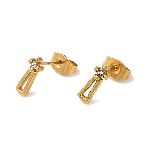304 Stainless Steel Crystal Rhinestone Stud Earrings for Women