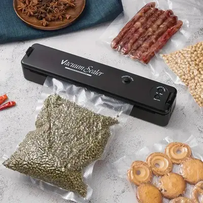 Portable Fully Automatic Vacuum Sealer Machine, Plug and Play Food Vacuum Sealer with Vacuum Bags, Household Food Storage Mac...