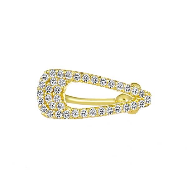 Brass Micro Pave Clear Cubic Zirconia Clip-on Earrings
