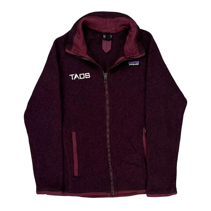 Age 10 Taos Patagonia Fleece Jacket - Medium Burgundy Polyester