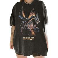 Feminism Dragon Fantasy T-Shirt Fabric Top